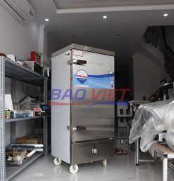 Hình chụp tủ nấu cơm 12 khay gas tại Hà Nội