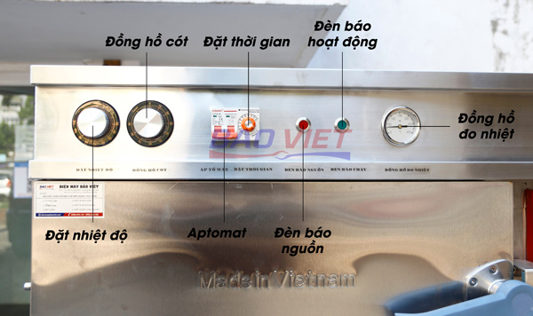 Bảng điều khiển tủ cơm gas và điện 24 khay Bavico