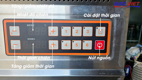 Bảng điều khiển bếp chiên tách dầu 40L điện