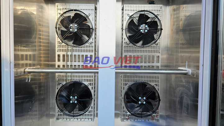 Hệ thống quạt turbo tủ sấy vịt 2 cánh kính