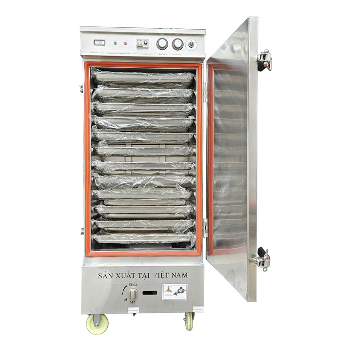 tu-nau-com-12-khay-gas-va-dien Tủ nấu cơm 12 khay gas và điện