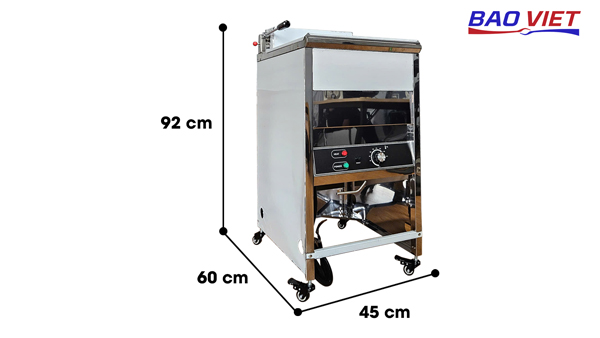 Kích thước bếp chiên 18L điện